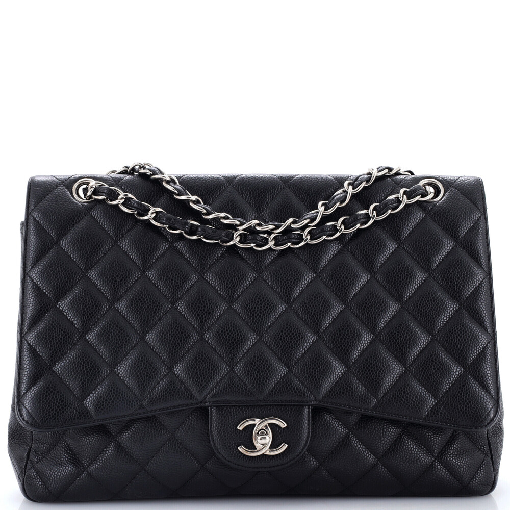 Chanel Maxi Classic Single Flap Bag Quilted Caviar